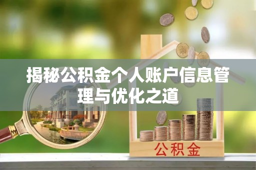 楚雄揭秘公积金个人账户信息管理与优化之道